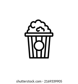 Popcorn Con Vector De Icono De Contorno 
