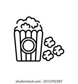 Popcorn Outline Icon, Vector illustration