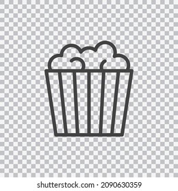 Popcorn outline icon. Vector isolated on transparent background.