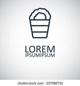 popcorn outline, thin, flat, digital icon for web and mobile