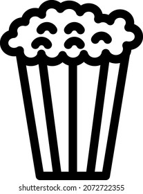 Popcorn Outline Vector Icon Design
