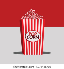 Popcorn pack design. Popcorn box isolated on white background. - Vector