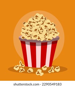 Ilustración vectorial de diseño de paquetes de palomitas