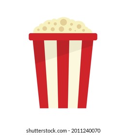 Popcorn Pack Symbol. Flache Illustration des Popcorn-Pakets, Vektorsymbol einzeln auf weißem Hintergrund