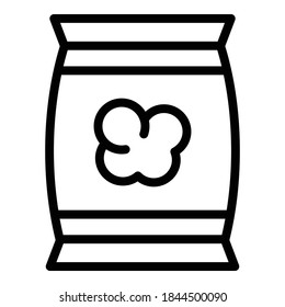 Popcorn pack icon. Outline popcorn pack vector icon for web design isolated on white background