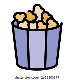 Ícone do Popcorn pack. Contorno popcorn pack vetor ícone para web design isolado no fundo branco cor plana