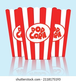 Diseño de empaquetado de palomitas. Caja de palomitas. Ilustración del vector