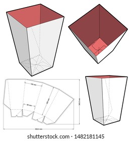 Popcorn packaging and Die-cut Pattern. The .eps file is full scale and fully functional. Prepared for real cardboard production. The .eps file is full scale and fully functional.