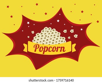 Popcorn pakage design vector illustration. used for sticker branding