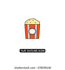 Popcorn in the paper box icon
