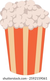 Popcorn paper glass, Circus isolated element, vector cartoon style, kids illustration