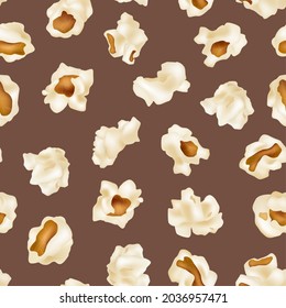 Popcorn pattern. Movie time junk food snacks popcorn illustrations for textile design projects decent vector seamless background