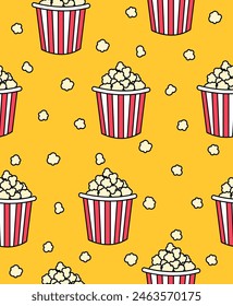 Popcorn pattern on a yellow background.