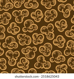 Popcorn pattern for packaging snacks. Popcorn fluffy flakes pattern. Popcorn Background pattern. doodle popcorn seamless pattern background.