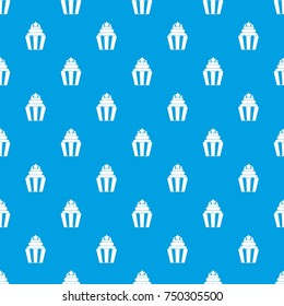 Popcorn pattern repeat seamless in blue color for any design. Vector geometric illustration