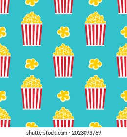 Motif de pop-corn harmonieux. Arrière-plan sucré. texture vectorielle