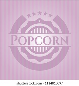  Popcorn pink emblem. Retro