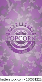 Popcorn pink on camouflaged texture. Vector Illustration. Detailed.