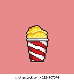 popcorn in pixel art style