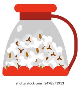 Popcorn popper para la ilustración de dibujos animados de Vector de microondas aislado en un fondo blanco.