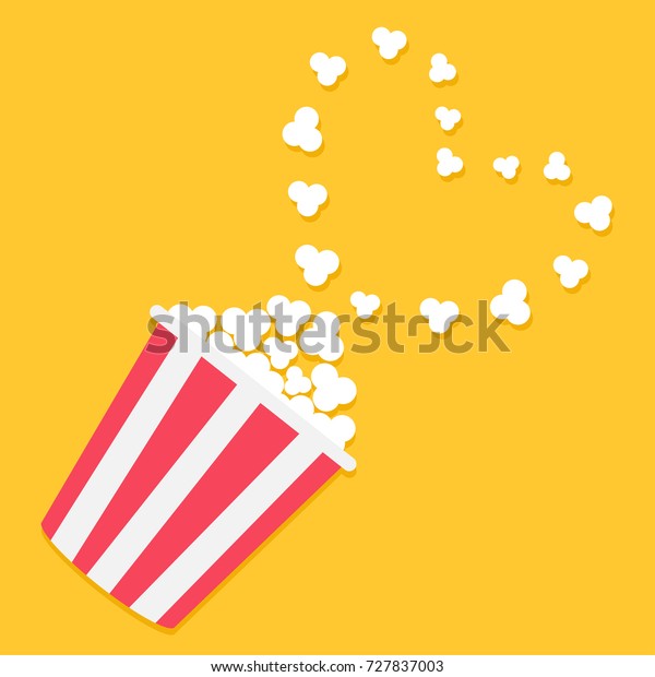 Popcorn Popping Corner Heart Shape Frame vector de stock (libre de