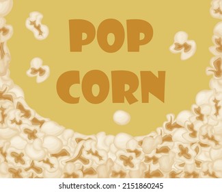 Popcorn. A postcard with a picture of popcorn. Advertising poster with popcorn. Vector