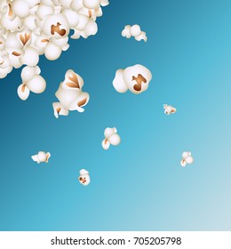 Popcorn rain background. Cinema snack. Movie time. Vector illustration.