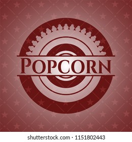 Popcorn red emblem. Retro