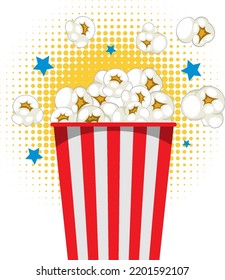 Popcorn red stripes bucket illustration