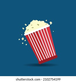 Popcorn red white cardboard box clipart vector illustration