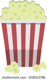 Popcorn with Red and White Color Container