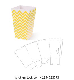 Popcorn Retail Box with Die-cut Template