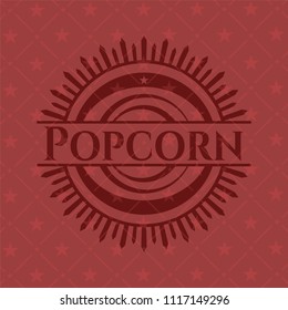 Popcorn retro red emblem