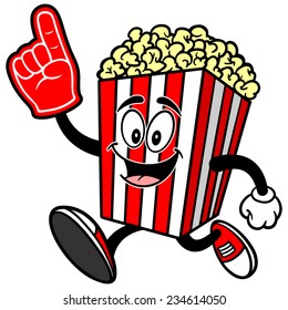 Popcorn Running with Foam Finger