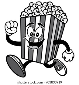 Popcorn Running Illustration