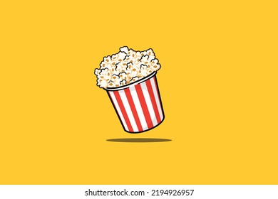 Popcorn salty and yellow background