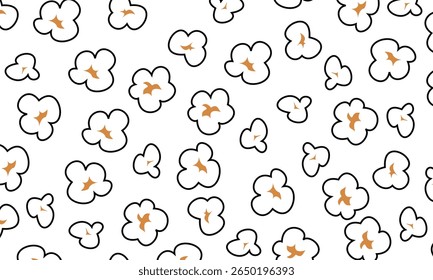Pipoca padrão sem costura. Popcorn Background padrão. Padrão de milho para embalagem 