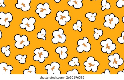 Pipoca padrão sem costura. Popcorn Background padrão. Padrão de milho para embalagem 