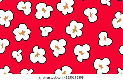 Popcorn seamless pattern. Popcorn Background pattern. Pop corn pattern for packaging 