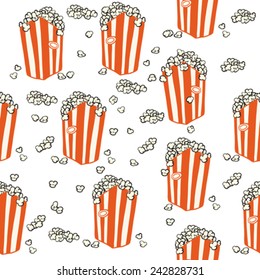 Popcorn Seamless Pattern On White