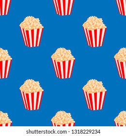 Popcorn seamless pattern vector illustration