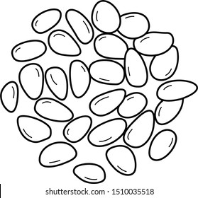 Popcorn seeds. Vector outline icon.