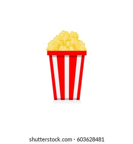 Popcorn semi flat colorful bright icon, vector illustration. 