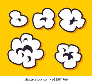 Popcorn Set Black White Icons Stock Vector (Royalty Free) 611594966 ...