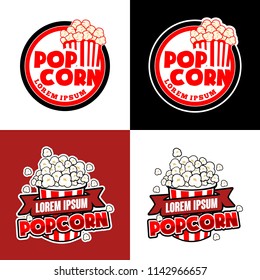 Popcorn Set Logo Vector