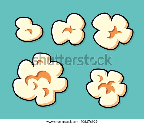 Popcorn Set On Blue Background Stock Vector (Royalty Free) 406376929