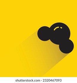popcorn with shadow on yellow background