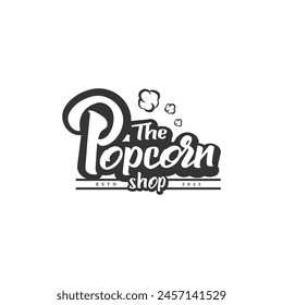 Popcorn shop typography modern badge label logo design 2