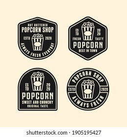 Popcorn shop vector design logo Ccollection