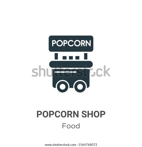 Popcorn shop vector icon on white\
background. Flat vector popcorn shop icon symbol sign from modern\
food collection for mobile concept and web apps\
design.